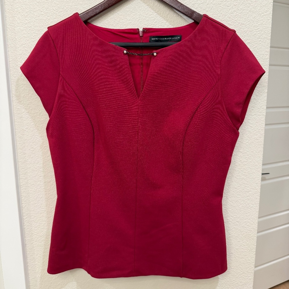 White House Black Market Striking Red Top